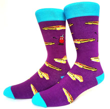Load image into Gallery viewer, Breakfast on Purple Crazy Socks - Crazy Sock Thursdays
