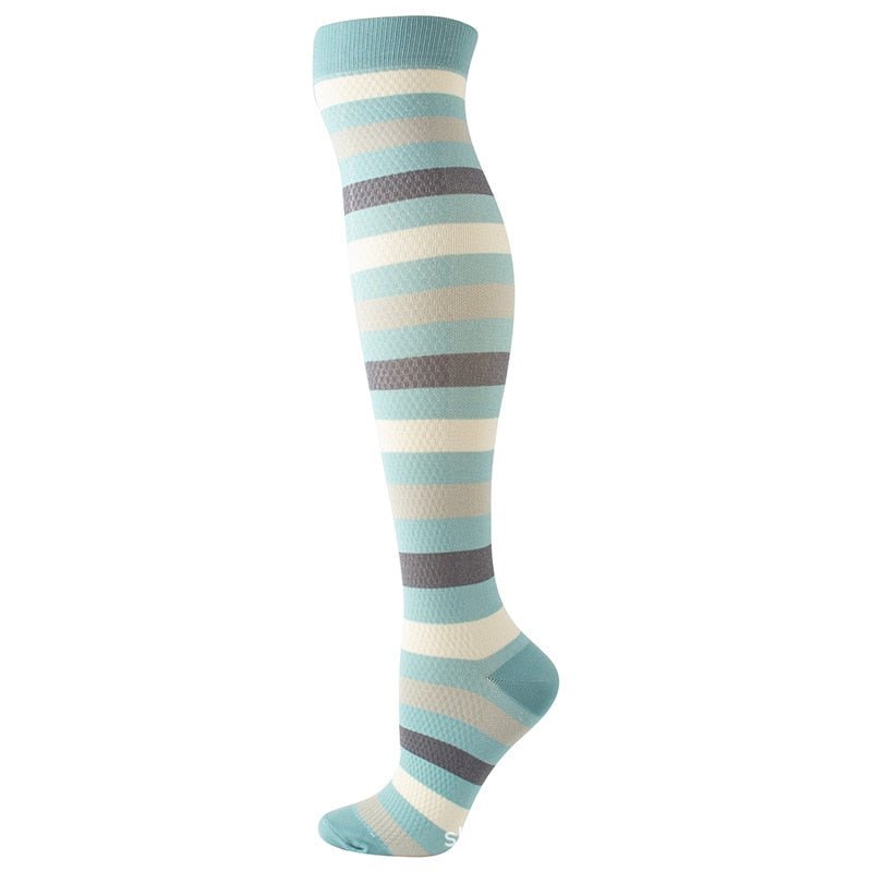 Light Blue Stripes High Crazy Socks - Crazy Sock Thursdays