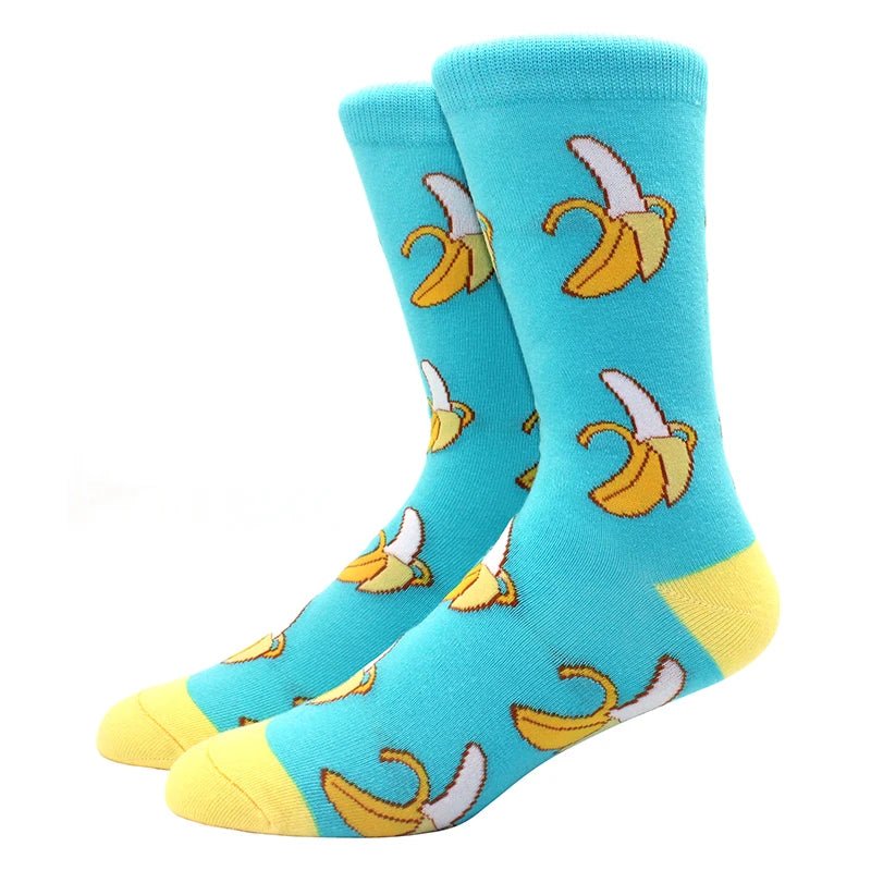 Peeled Bananas on Blue Crazy Socks - Crazy Sock Thursdays