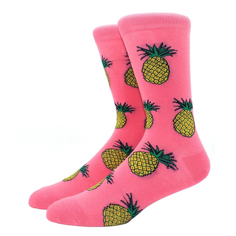 Pineapples on Pink Crazy Socks - Crazy Sock Thursdays