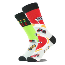 Charger l&#39;image dans la galerie, Race Car Odd Paired Socks - Crazy Sock Thursdays
