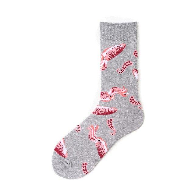 Squid Grey Crazy Socks - Crazy Sock Thursdays