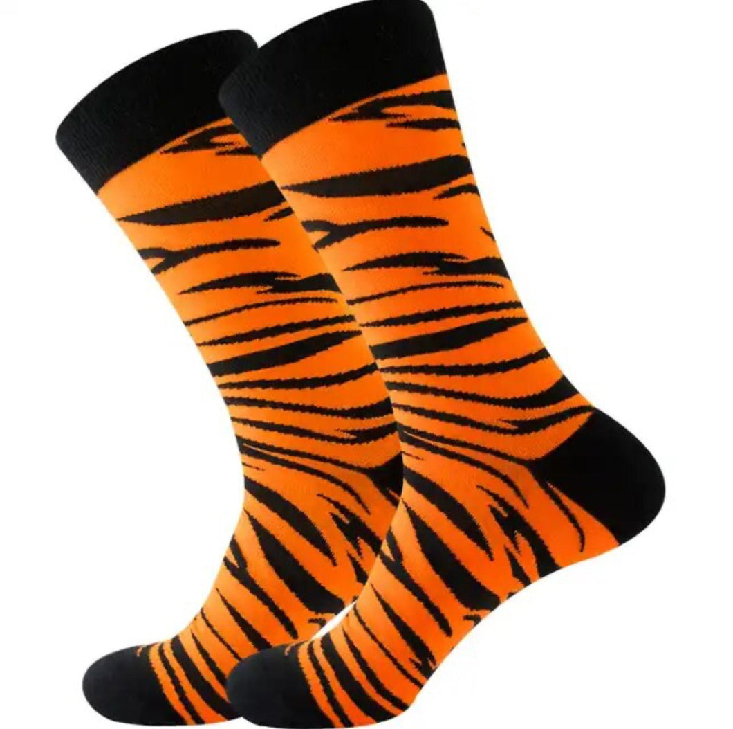 Tiger Print Crazy Socks - Crazy Sock Thursdays
